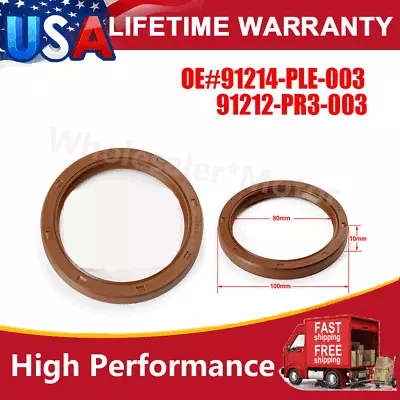 Front & Rear Oil Pump Main Crank Seal For Honda Accord Civic CRV 91214-PLE-003 • $7.75