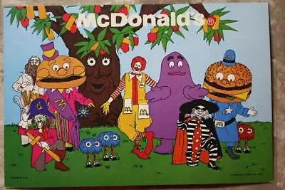 McDonald's 1978 Colorful Blank Back Card Hamburglar Mayor McCheese Grimace Fry - • $7.99