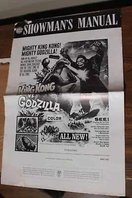 1963 King Kong Vs Godzilla Original Movie Pressbook Or Showmans Manual • $74.50