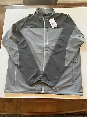 MARMOT Jacket Men's 3XL Tempo Full-Zip Pockets Gray Casual Stretch Polyester (P) • $126