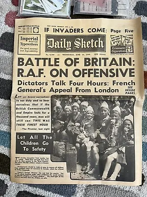 £6.60 • Buy WW2 RAF At War The Blitz Nostalgic Memorabilia Replica Items Newspaper