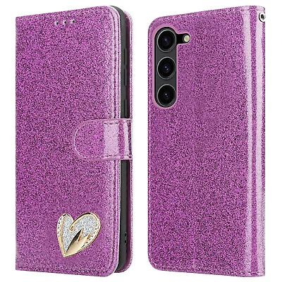 Case For Samsung Galaxy A13 A04s A14 A34 A54 5G Glitter Flip Wallet Phone Cover • £6.45