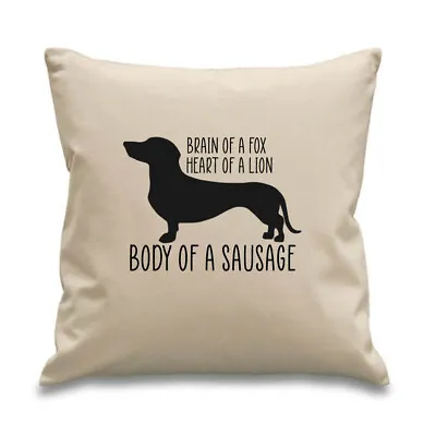 £11.99 • Buy Sausage Dog Cushion Cotton Canvas Dachshund 45x45cm Black Design