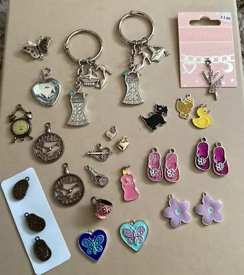 Bundle Of Fancy Metal Craft Charms/embellishments Cardmaking/Scrapbooking • £4