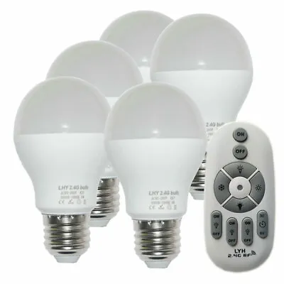 E27 6W Smart LED Light Bulbs Dimmable With 2.4GHz 3-Zone Wireless Remote Control • $24.99