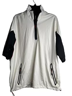 Mizuno Jacket Mens Size XL White Pullover 1/4 Zip Impermalite Flex Windbreaker • $14