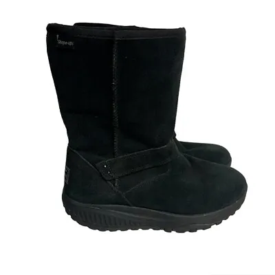 SKECHERS Women's Size 6 Shape Ups XF Bollard Black Suede Winter Boots #24860 • $50.70