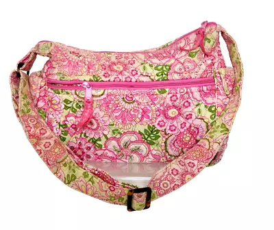 Vera Bradley Retired Petal Pink Hipster Shoulder Bag Purse Wide Adjustable Strap • $19.95