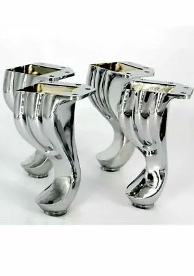  4 X New Super Silver Chrome Feet REPLACEMENT FURNITURE LEGS/FEET SOFA CHAIRS • £33.29