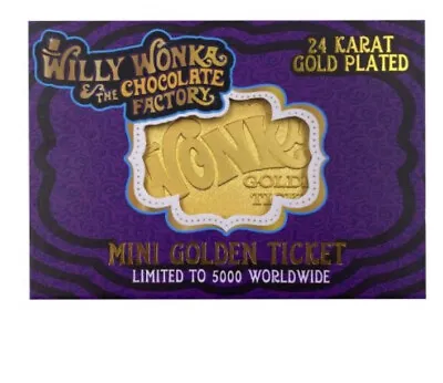 Willy Wonka & The Chocolate Factory LE 5000 Mini 24k Gold Plated Golden Ticket • $193.90