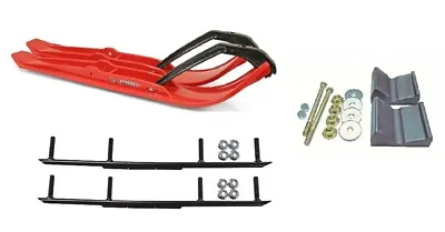 C&A Pro Red XPT Snowmobile Skis W/ 6  Round Bars Complete Kit • $440.02