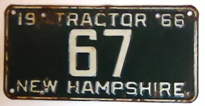 1966 New Hampshire Tractor License Plate 367 • $93.41