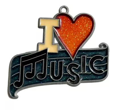 I Love Music Stained Glass Sun Catcher Window Hang Ornament Mirror Decor Sparkle • £8.54