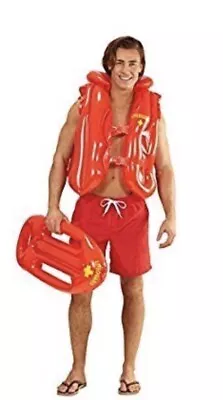 Men’s Ladies Baywatch Inflatable Life Jacket Fancy Dress Costume New • £9.99