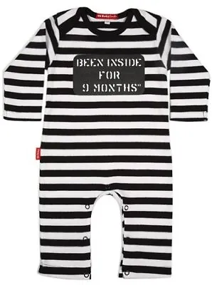 Babygrow Been Inside For 9 Months Genuine Oh Baby London Black & White Playsuit • £17.99