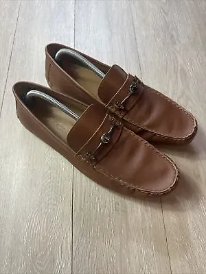 Coach Men's Leather Brown Slip On Loafer Shoes Horse Bit Size US 12 D • $60