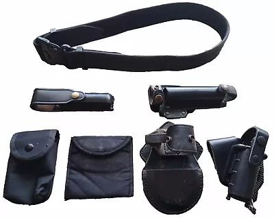 £14.95 • Buy Genuine British Black Nylon Duty Belt Kit With 6 Pouches Sizes S - XXL
