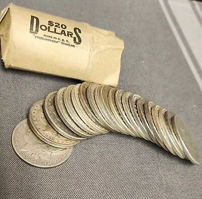 Roll Of 20 Morgan Silver Dollar Coins Circulated 90% Silver $1 Coin Roll Mixed • $424.99