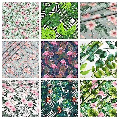 Flowers Leavestropicalbig Fat Quarter  Metre 100% Cotton Fabriccraft Sewing • £8.95