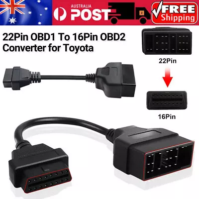 For Toyota Diagnostic Scanner 22Pin OBD1 To 16Pin OBD2 Converter Adapter Cable • $14.95