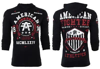 American Fighter Mens Long Sleeve Hoodie DALTON Premium Black S-3XL • $30.95