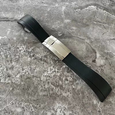 £35 • Buy NEW Aftermarket 20mm Black Silicone Rubber Watch Strap Band For Rolex OYSTERFLEX