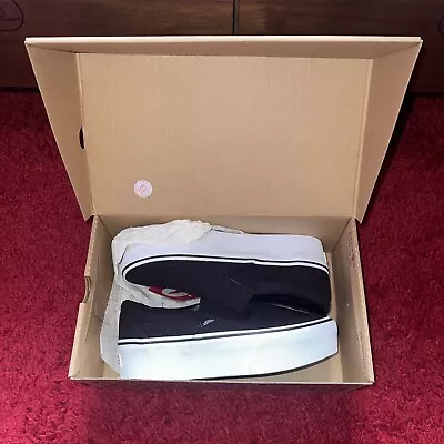 Women's Vans Classic Slip-On Trainers Rib Knit Blk/True White VN0A7Q5RB111 UK 6 • £40