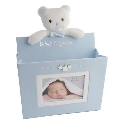 Wall Photo Frame With Pouch By Juliana  Baby's Keepsakes  - Blue • £7.34