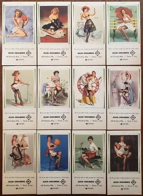 Vintage 1964 Gil Elvgren Pin Up Mini Pocket Advertising Calendars Full Set Of 12 • $149.99