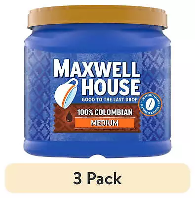 (3 Pack) Maxwell House Medium Roast 100% Colombian Ground Coffee 24.5Oz Canister • $25.59