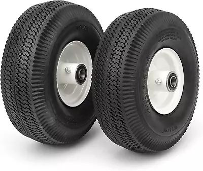 2 Pack 4.10/3.50-4 Heavy Duty �Tire Wagon/Hand Truck/ Dolly Cart/Mowe • $38.47