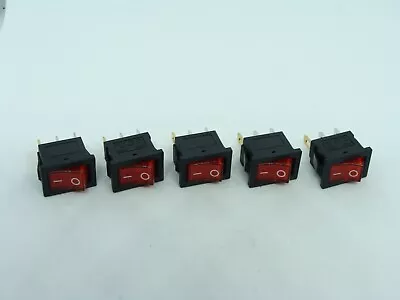 5Pcs Pack Lot KCD1 3 Pins Red LED Power Rocker Button Switch 6A 250V 10A 125V AC • $13.51