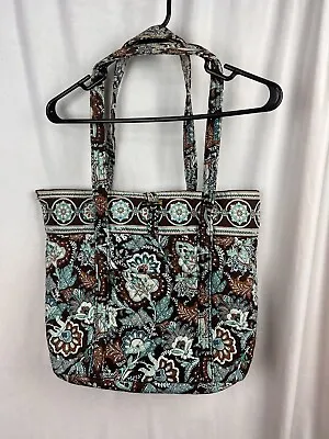 Vera Bradley LARGE  TOTE Bag JAVA BLUE Shoulder Bag Carry On Purse • $23.25