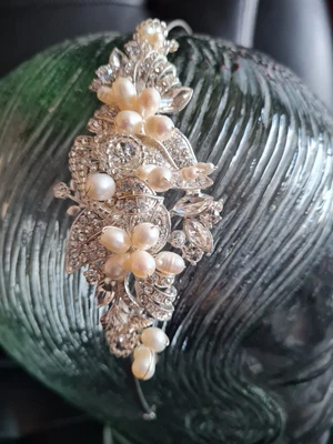 £9.99 • Buy Ladies Silver Metal Jewelled Gems Hair Band Headband Prom Bridesmaid Wedding Box