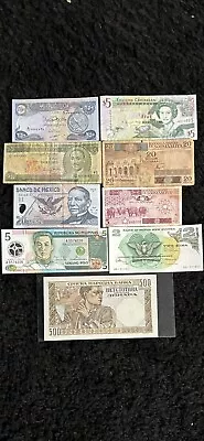 MIXED LOT 9 DIFFERENT WORLD PAPER MONEY BANKNOTES FOREIGN Mixed Circulation • $8