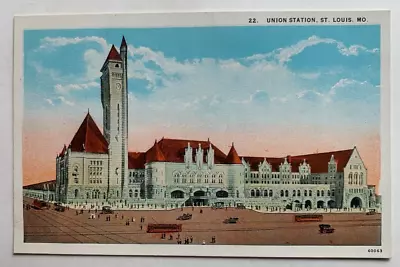 Ca 1920s MO Postcard St Louis Missouri Union Station RR Railroad Depot Building • $6.99