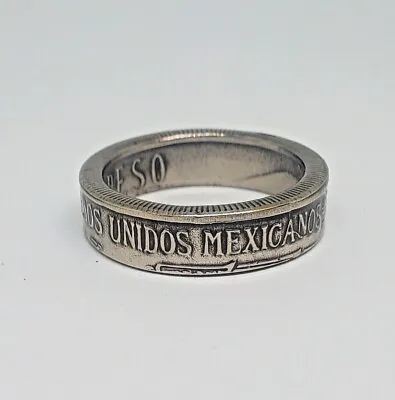 THIN BAND  Sealed  Coin Ring Made From MEXICAN PESO In Size 7-14 And Half Sizes • $19.99