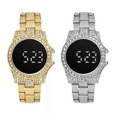 Men Womens LED Touch Screen Date Dial  Digital Stainless Steel Wrist Watch Gift • $13.99