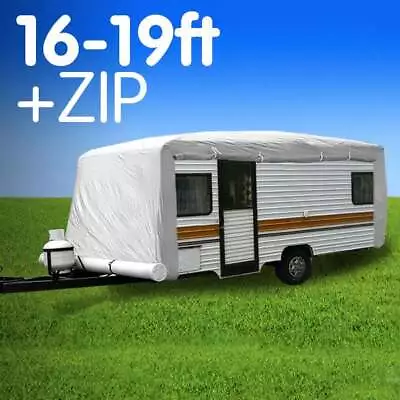 Caravan Cover With Zip 16-19 Ft Campervan UV Protector Heavy Duty Covers • $165.80