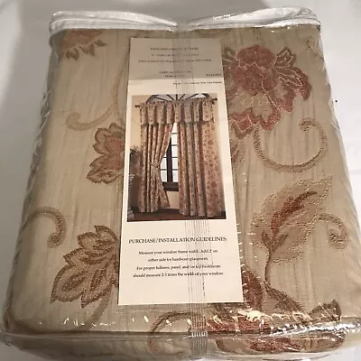 Vintage PAVILLION CHENILLE  ONE PANEL 52  W X 84  L BEIGE NOS LNT. • $18.31