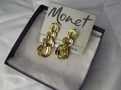 Dangle Gold Earrings By Monet From Filene's • $24