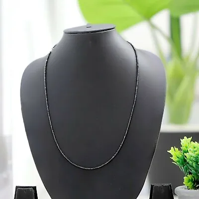 $249 • Buy Certified Natural 18.00ct Cut Black Diamond Bead Necklace 26 Inches