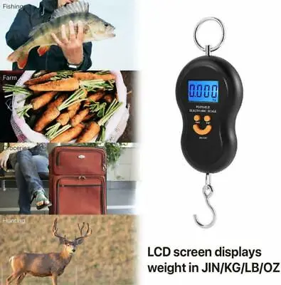 £5.38 • Buy Digital Scales Luggage Hanging Hook Electronic Carp Weighing Scales 50kg UK