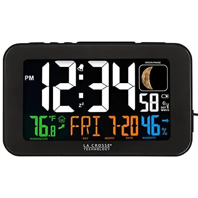 ALARM CLOCK With USB Charging Port Atomic Color 617-1485B LA CROSSE TECHNOLOGY • $39.70