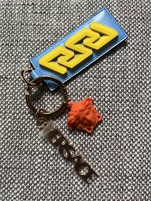 Versace La Greca Medusa Orange Key Chain With Box - Nwt • $95