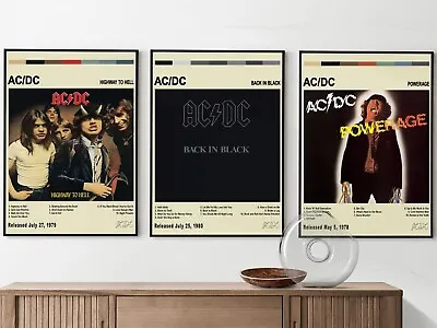 AC/DC Collection Album Cover Wall Poster | Vintage Poster | Minimalist • £9.99