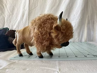 Vintage Natural Fur Bison Buffalo Figurine • $65