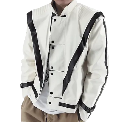 MJ Michael Jackson Thriller White Red Leather Jacket Costumes Impersonator • $79.99