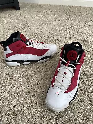 Nike Air Jordan 6 RINGS 🏀 Shoes  #322992-106 White/Red/Black Men’s Sz 13 • $19.99