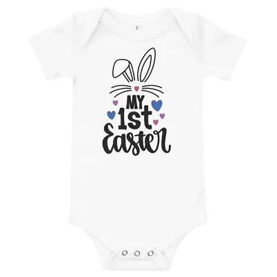 £6.55 • Buy My First Easter Baby Vest All In One Bodysuit Romper 1st Easter X 3 Designs